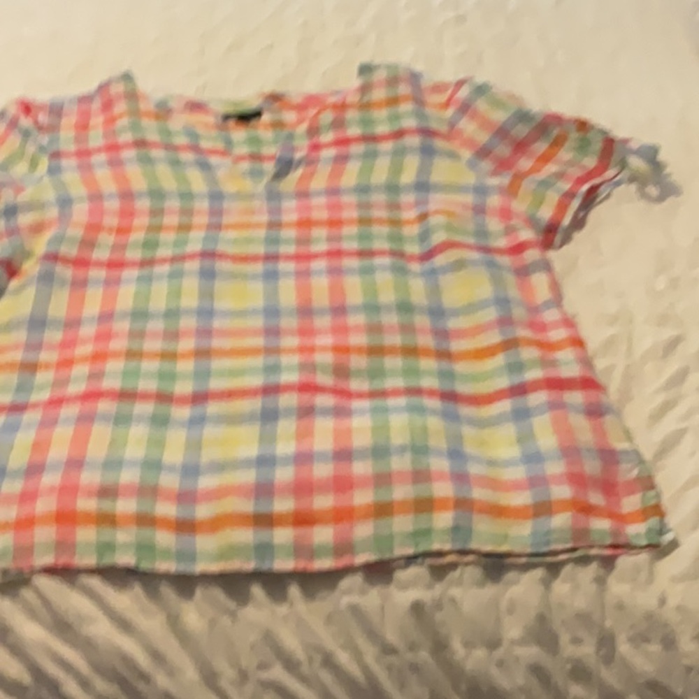 Talbots pastel color linen top size M